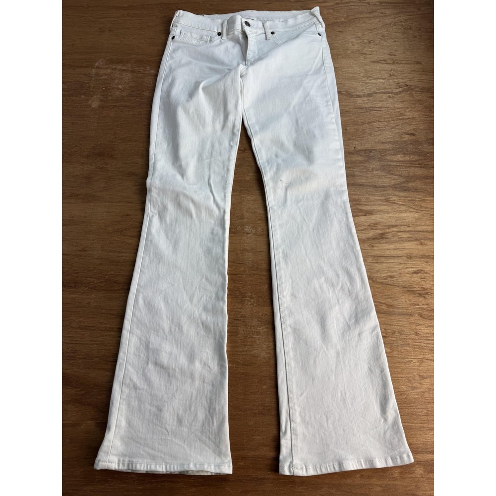 True Religion Jeans Women's 30 White Mid Rise Bootcut Stretch Made In USA Denim